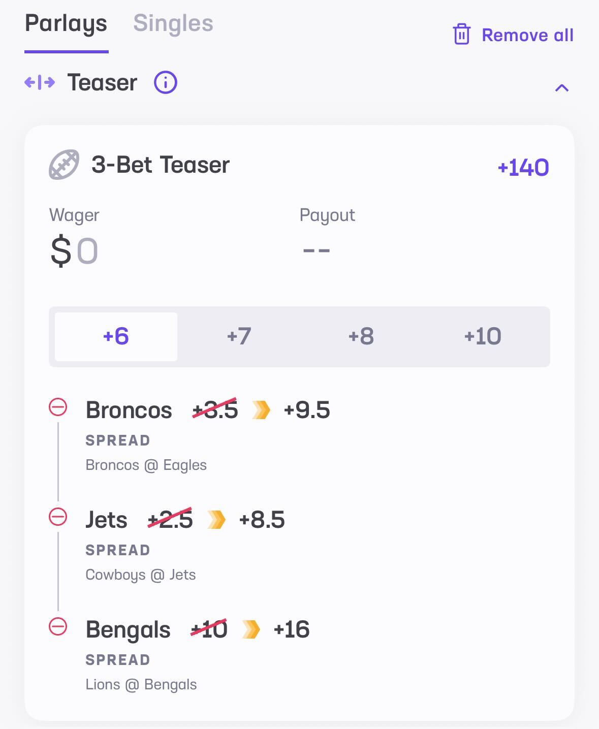 3-Team Teaser at Hard Rock Bet Sportsbook
