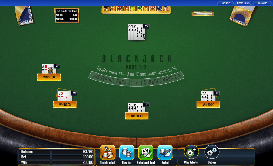 Multihand Blackjack Online